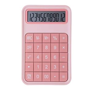 mjwdp 12 digit desk calculator large buttons cute candy color financial business accounting tool big buttons battery (color : d)