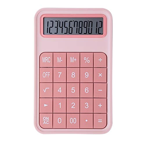 MJWDP 12 Digit Desk Calculator Large Buttons Cute Candy Color Financial Business Accounting Tool Big Buttons Battery (Color : D)