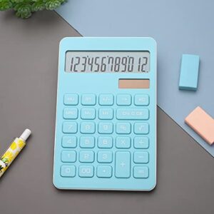 big screen calculator cute dual power solar calculator financial accounting business office 12 digits with stand (color : a, size : 17 * 10.8 * 1.4cm)