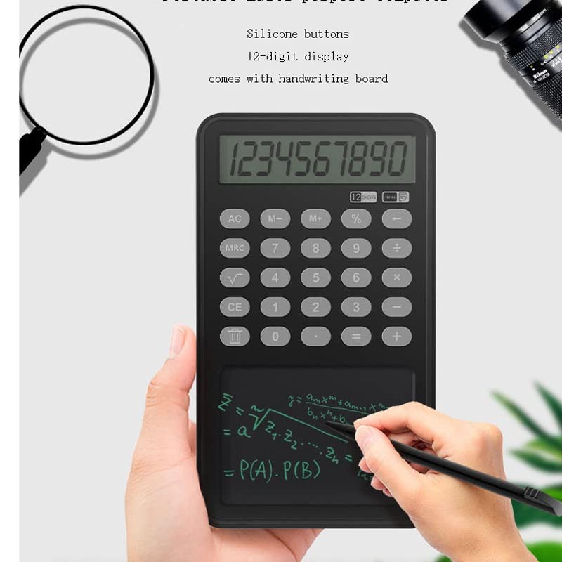 Multifunctional Calculator Business Office Portable LCD Handwriting Tablet Calculator 12 Digit Display Financial Calculator (Color : B, Size : One Size)