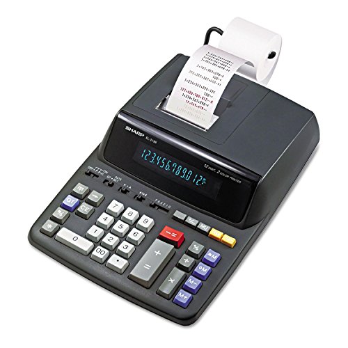 Sharp EL2196BL EL2196BL Two-Color Printing Calculator Black/Red Print 3.7 Lines/Sec