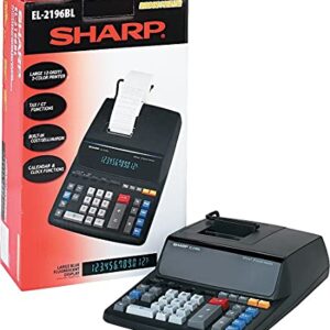 Sharp EL2196BL EL2196BL Two-Color Printing Calculator Black/Red Print 3.7 Lines/Sec