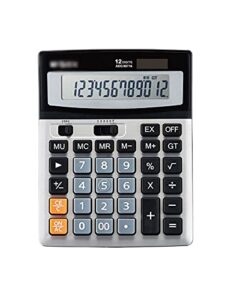 dual power scientific calculator, metal panel 12-digit large-screen calculator, suitable for student financial accounting calculators