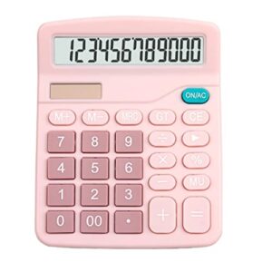 xwwdp blue pink 12 digit desk solar calculator large big buttons financial business accounting tool for school student office (color : blue, size