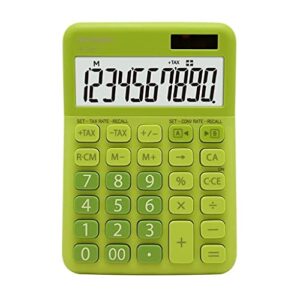 desktop calculator 10 digit display calculator basic office financial calculators solar battery dual power standard function desktop calculator calculators (color : f-green)