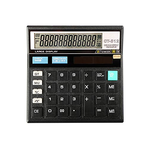 HEART SPEAKER Large Screen Desktop 12 Digit Electronic Calculator Financial Accounting Tool for Home Office Supply Black