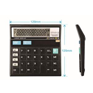 HEART SPEAKER Large Screen Desktop 12 Digit Electronic Calculator Financial Accounting Tool for Home Office Supply Black