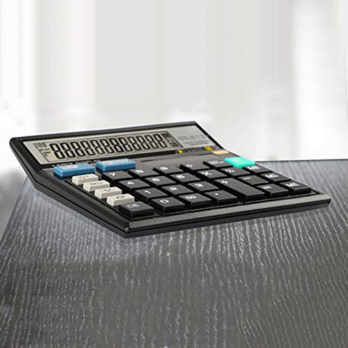 HEART SPEAKER Large Screen Desktop 12 Digit Electronic Calculator Financial Accounting Tool for Home Office Supply Black