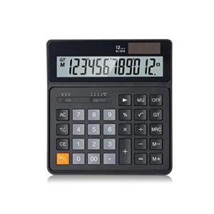 desktop calculator financial accounting office solar calculator 12-digit large screen dual power portable calculator (color : white, size : large)