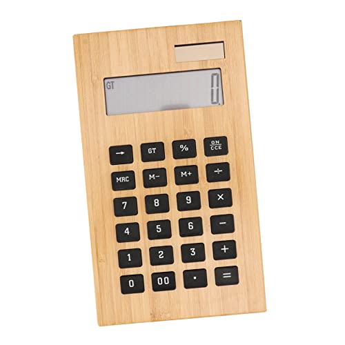 NUSITOU 1pc Battery Office Black Basic Professional with Learning Display Pocket Calculators LCD Tools Useful Bamboo Children Aids Mini Portable Financial for Calculation Digits Wooden