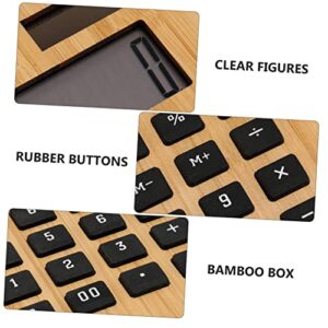 NUSITOU 1pc Battery Office Black Basic Professional with Learning Display Pocket Calculators LCD Tools Useful Bamboo Children Aids Mini Portable Financial for Calculation Digits Wooden