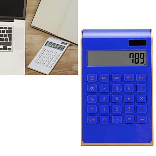 Kadimendium Financial Calculator, Solar Basic Calculator LCD Display Ultra Thin Solar Power Calculator Various Financial calculations for Financial Officer(Blue)