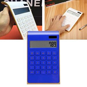 Kadimendium Financial Calculator, Solar Basic Calculator LCD Display Ultra Thin Solar Power Calculator Various Financial calculations for Financial Officer(Blue)