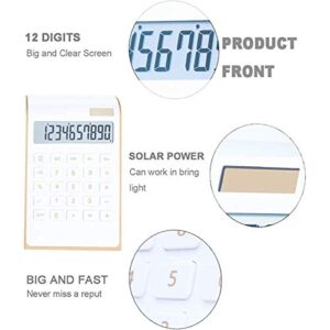 Solar Calculator Compact Size Financial Calculator for Office Home for Financial Functions(White)