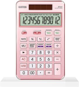 desktop calculator function desktop calculators12 digit lcd display solar powered basic financial accounting calculator calculators (color : g, size : solar type)