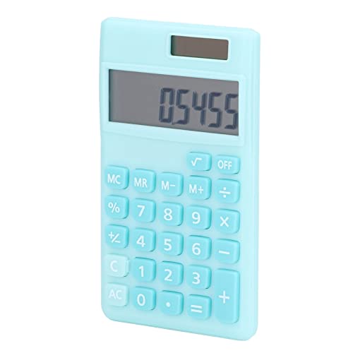 Candy Coloured Calculator with 8 Digit LCD Display, Large Keys Designed for Fast Response, Hand Held Pocket Calculator for Business, Office, Home, Basic Budget, School (Peacock Blue)