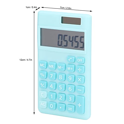 Candy Coloured Calculator with 8 Digit LCD Display, Large Keys Designed for Fast Response, Hand Held Pocket Calculator for Business, Office, Home, Basic Budget, School (Peacock Blue)