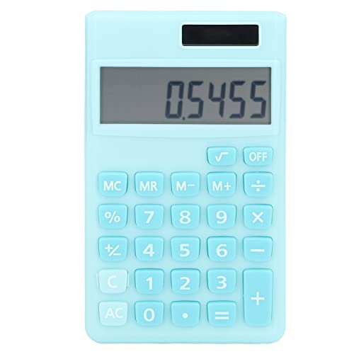 Candy Coloured Calculator with 8 Digit LCD Display, Large Keys Designed for Fast Response, Hand Held Pocket Calculator for Business, Office, Home, Basic Budget, School (Peacock Blue)