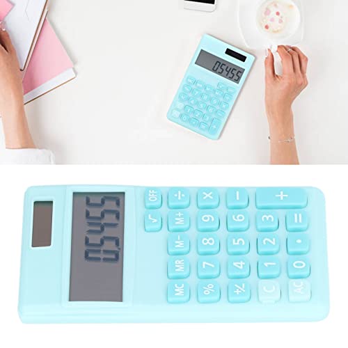 Candy Coloured Calculator with 8 Digit LCD Display, Large Keys Designed for Fast Response, Hand Held Pocket Calculator for Business, Office, Home, Basic Budget, School (Peacock Blue)