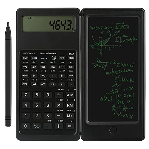 Laelr Calculator, Scientific Calculator, Electronic Office Calculator with Erasable Writing Board, 10-Digit LCD Display Desktop Calculator for Office School Calculating, High School or College (Black)