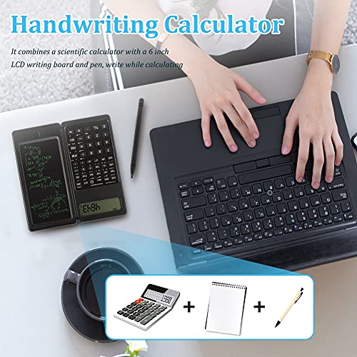 Laelr Calculator, Scientific Calculator, Electronic Office Calculator with Erasable Writing Board, 10-Digit LCD Display Desktop Calculator for Office School Calculating, High School or College (Black)