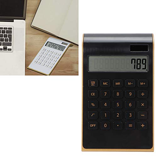 Financial Calculator, Dual Power Choose Slim Elegant, Durable to Use, Portable Calculator, Tilted LCD Display for Home Office(Black)
