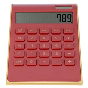 financial calculator, portable calculator, portable 10 digits calculator convenient for carrying, dual power choose tilted lcd display for home office(red)