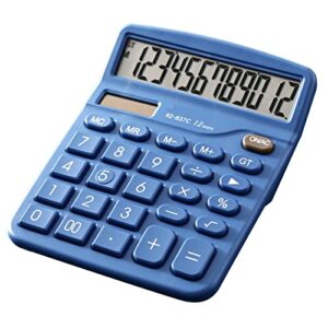 reheyre desktop calculator 12 digits dual power supply calculator financial tool sensitive button blue
