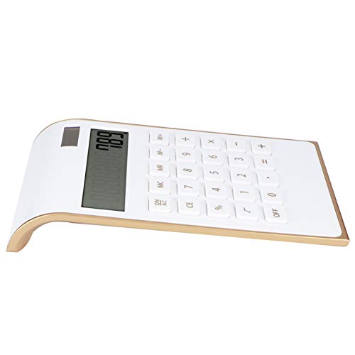 Financial Calculator, Portable 10 Digits Calculator Solar Calculator, Convenient for Carrying, for Office Home(White)