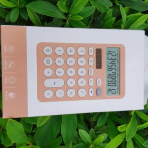 MJWDP 12 Digit Desk Calculator Large Big Buttons Financial Business Accounting Tool Orange Battery and Solar Power