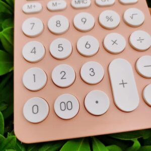 MJWDP 12 Digit Desk Calculator Large Big Buttons Financial Business Accounting Tool Orange Battery and Solar Power