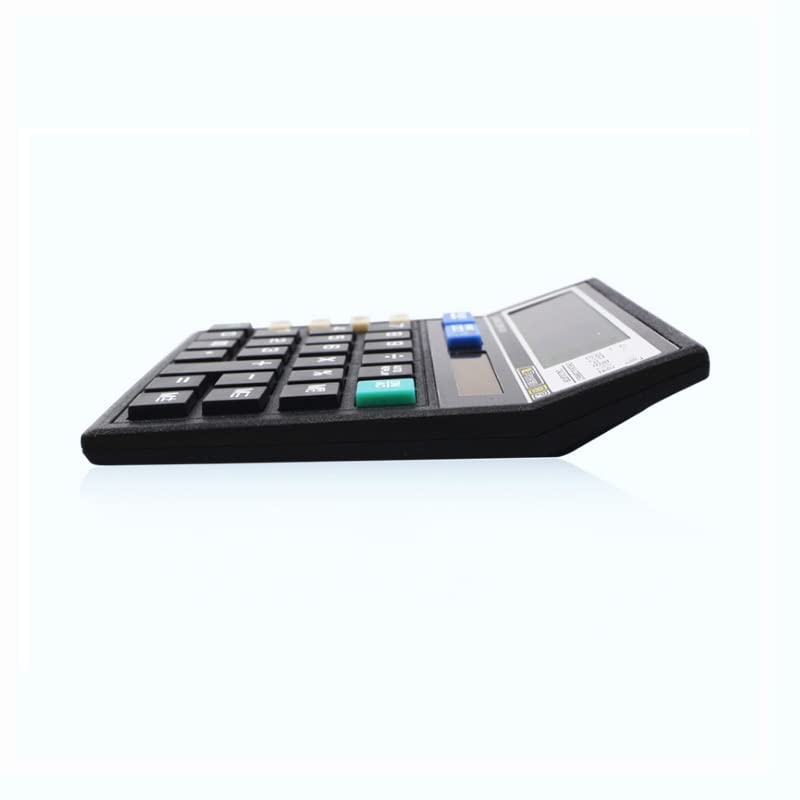 MJWDP 12 Digit Desk Calculator Large Buttons Financial Business Accounting Tool Black Color Big Size