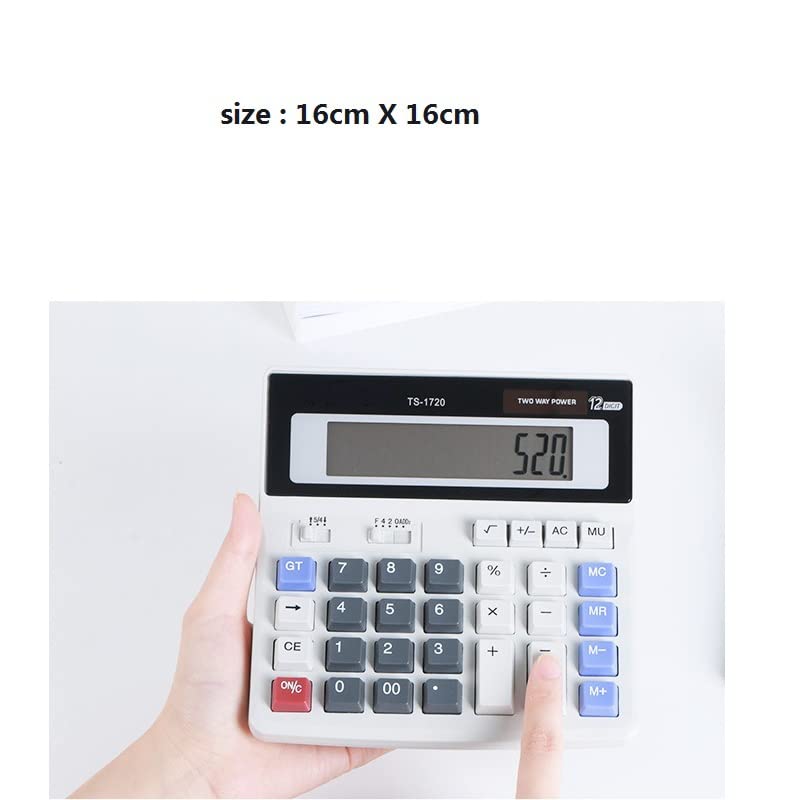 MJWDP 12 Digit Desk Calculator Large Buttons Financial Business Accounting Tool Big Buttons Keyboard Touching for Office School