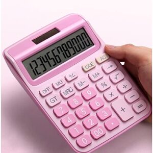 mjwdp 12digit desk calculator large buttons financial business accounting tool battery and solar power school office small supplies