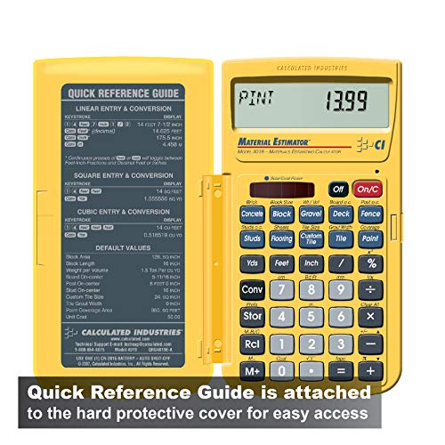 Calculated Industries 4019 Material Estimator Calculator,Yellow & Calculated Industries 2140 Construction Master Pro Workbook and Study Guide | 4 Comprehensive Sections