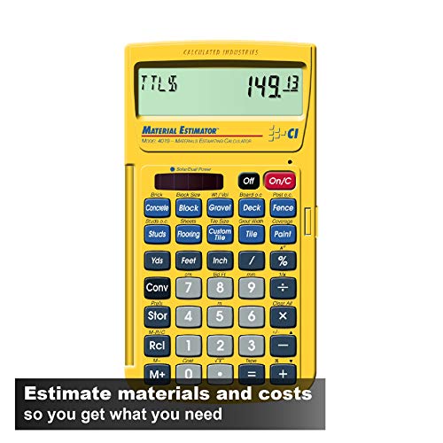 Calculated Industries 4019 Material Estimator Calculator,Yellow & Calculated Industries 2140 Construction Master Pro Workbook and Study Guide | 4 Comprehensive Sections