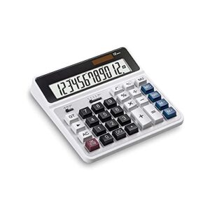 calculator,standard function desktop calculators with large 12 digit lcd display and big button, financial accounting calculator for office,desk, home, school (color : silver)