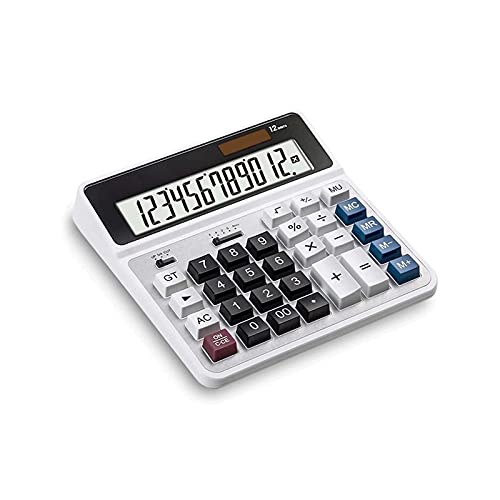 Calculator,Standard Function Desktop Calculators with Large 12 Digit LCD Display and Big Button, Financial Accounting Calculator for Office,Desk, Home, School (Color : Silver)