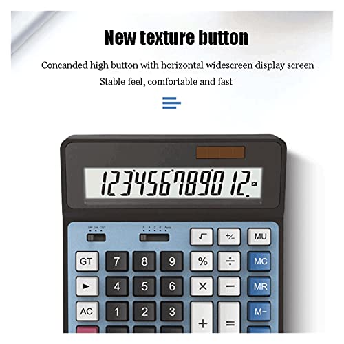 Calculator,Standard Function Desktop Calculators with Large 12 Digit LCD Display and Big Button, Financial Accounting Calculator for Office,Desk, Home, School (Color : Silver)