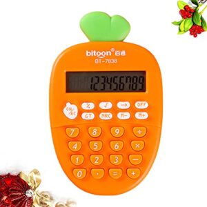 DOITOOL Carrot Shape Electronic Calculator Portable 12- Digit Calculator Office Stationery for Deli Financial Office (Orange) Practical Tool