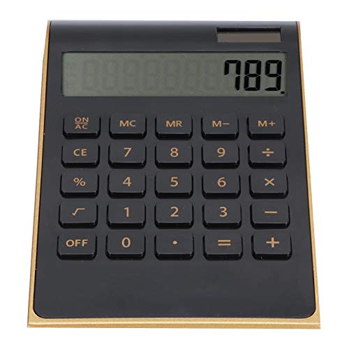 Plastic Financial Calculator Solar Calculator 10 Digits for Office Home(Black)