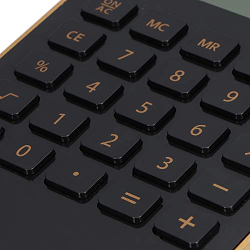 LCD Display Solar Calculator Compact Size Ergonomic Financial Calculator for Office Home(Black)