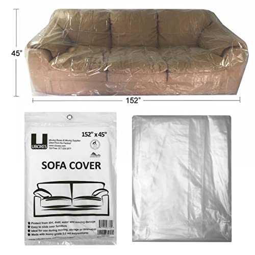 Uboxes Sofa Protective Poly Covers, 152 x 45 in, 1 Pack