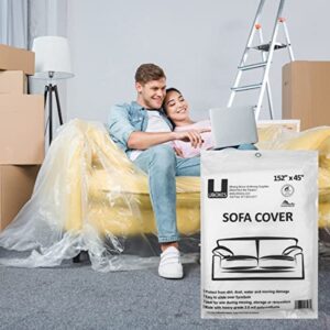 Uboxes Sofa Protective Poly Covers, 152 x 45 in, 1 Pack