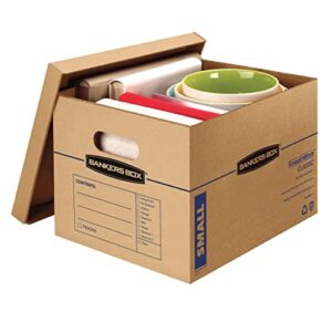 Bankers Box SmoothMove Classic Moving Boxes, Tape-Free Assembly, Small, 15 x 12 x 10 Inches, 10 Pack (7714203)