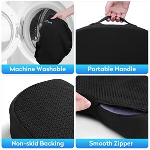 CushZone Seat Cushion Office Chair Cushions, Car Seat Cushion, Memory Foam Coccyx Cushion for Tailbone Pain Office Chair Car Seat Cushion, Sciatica, Coccyx, Lower Back Pain Relief (Black)