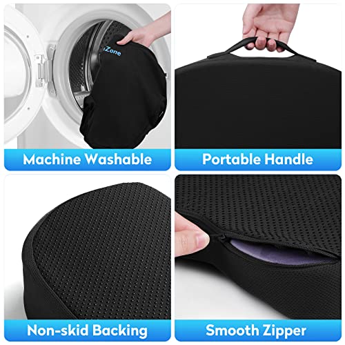 CushZone Seat Cushion Office Chair Cushions, Car Seat Cushion, Memory Foam Coccyx Cushion for Tailbone Pain Office Chair Car Seat Cushion, Sciatica, Coccyx, Lower Back Pain Relief (Black)