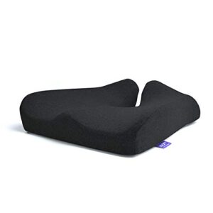 cushion lab patented pressure relief seat cushion for long sitting hours on office & home chair – extra-dense memory foam for soft support. car & chair pad for hip, tailbone, coccyx, sciatica – black