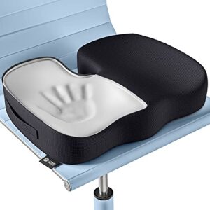 seat cushion pillow for office chair – memory foam firm coccyx pad – tailbone, sciatica, lower back pain relief – lifting cushion for car, wheelchair, school chair, computer and desk chair
