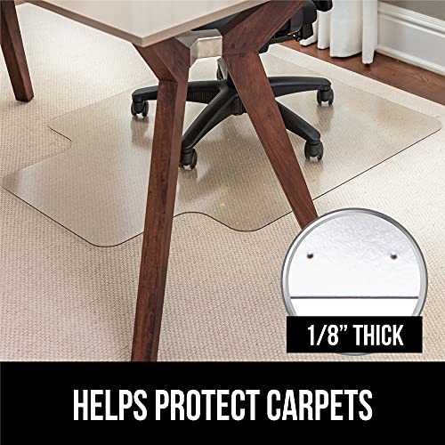 Gorilla Grip Desk Chair Mat, No Divots, Rolling Chairs Glide Easy, Heavy Duty Studded, Protects Carpeted Floor Under Desks, Transparent Mats for Office, Home and Gaming Floors, with Lip 48x36, Clear